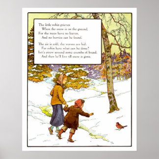 Vintages Kinderzimmer Print - Der kleine Robin Poster
