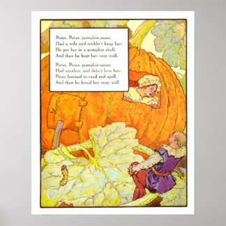 Vintages Kinderzimmer Print - Peter Pumpkin Eater Poster