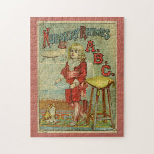 Vintages Kinderzimmer reimt Bucheinband ABC-Kinder Puzzle