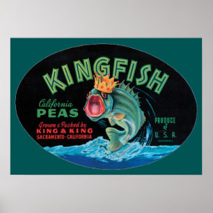 Vintages Kingfish Peakkordegel Poster