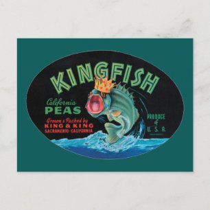 Vintages Kingfish Peakkordegel Postkarte
