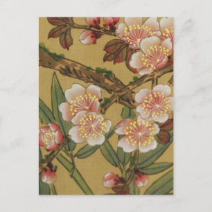 Vintages Kirschblühen asiatische japanische Blume Postkarte