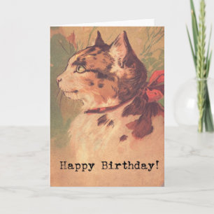 Vintages Kitty, Happy Birthday Card Karte