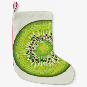Vintages Kiwi-Slice-Muster. Kleiner Weihnachtsstrumpf