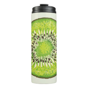 Vintages Kiwi-Slice-Muster. Thermosbecher