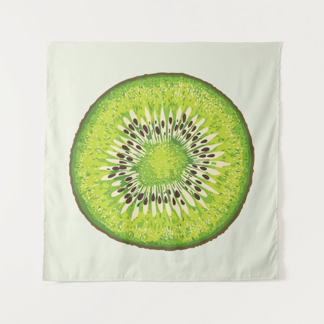 Vintages Kiwi-Slice-Muster. Wandteppich (Vorderseite)