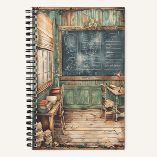 Vintages Klassenzimmer 5,5" x 8,5" SpiralNotebook Notizbuch