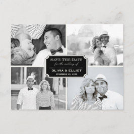 Vintages klassisches Buchzeichen Vier Foto Save th Ankündigungspostkarte