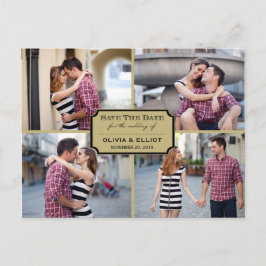 Vintages klassisches Buchzeichen Vier Foto Save th Ankündigungspostkarte