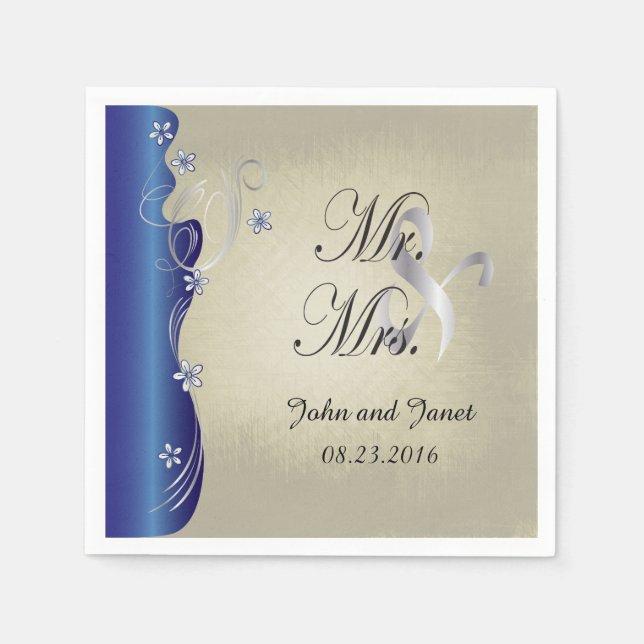 Vintages, klassisches Curvy-Design | Saphir und Si Serviette (Vorderseite)