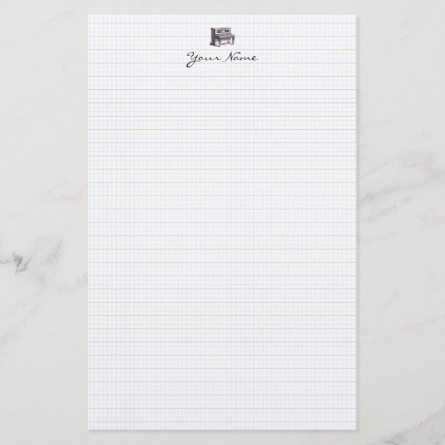 Vintages Klavier Briefpapier (Vorderseite)