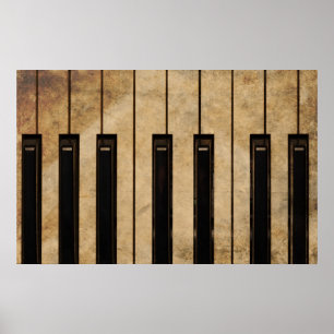 Vintages Klavier des Grunge Poster