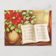 Vintages Klavier, Stille Nacht Pointsettia Weihnac