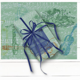 Vintages Klavier und andere Musikinstrumente Seidenpapier