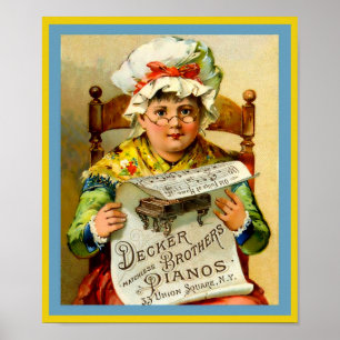 Vintages Klavier und Decker Brüder Pianos 1880 Poster