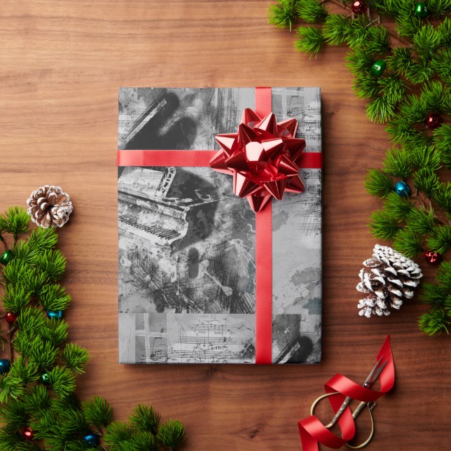 Vintages Klavierblatt Musiknoten Art Geschenkpapier (Feiertagsgeschenk)