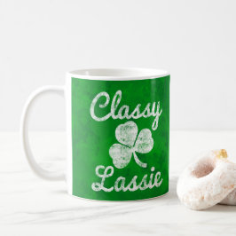 Vintages Kleeblatt Classy Lassie St Patricks Day Kaffeetasse