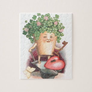Vintages Kleeblatt Herz und St. Patrick's Day Puzzle