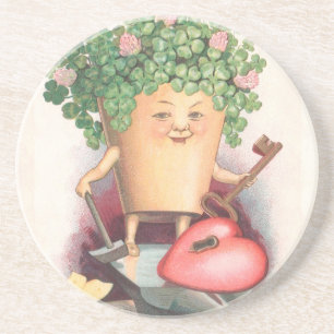 Vintages Kleeblatt Herz und St. Patrick's Day Untersetzer