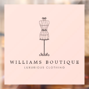 Vintages Kleid Form Boutique Blush Fensteraufkleber