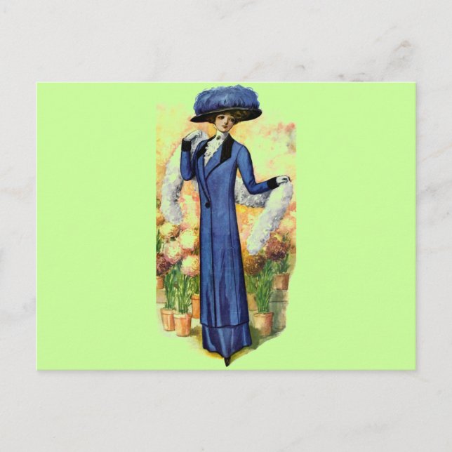 Vintages Kleid Postkarte (Vorderseite)