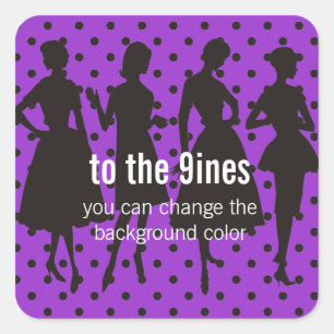 Vintages Kleidungsmuster Silhouette Nähkleidung Quadratischer Aufkleber