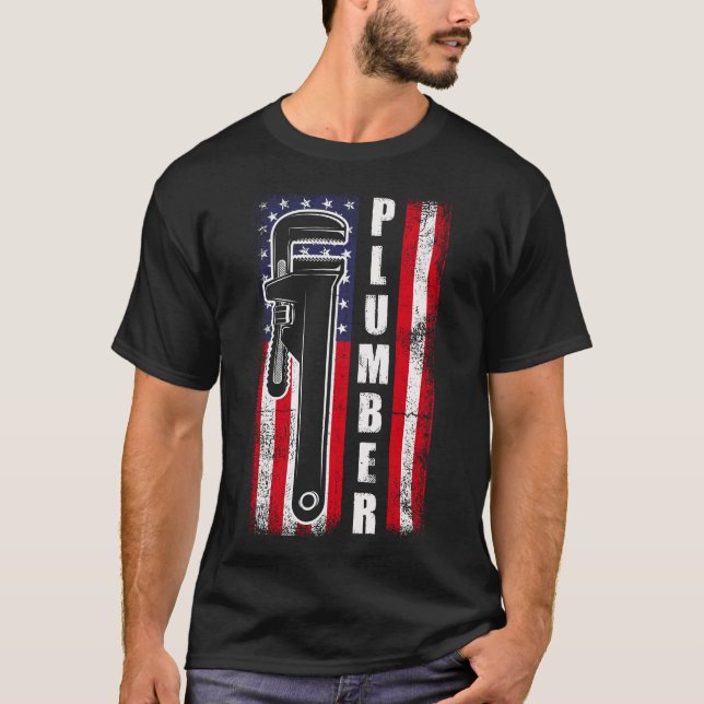 Vintages Klempnerschlüssel für die amerikanische F T-Shirt (Vorderseite)