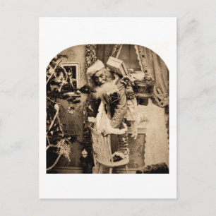 Vintages Klischee - Weihnachtslieferung Feiertagspostkarte