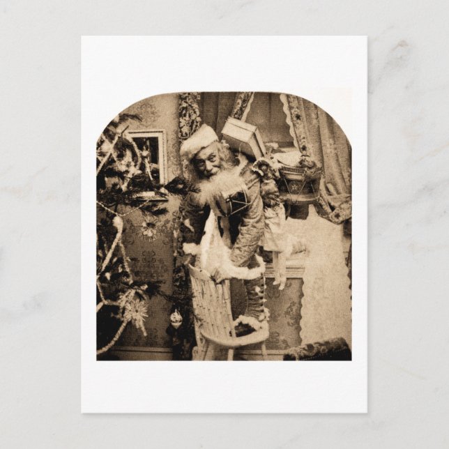 Vintages Klischee - Weihnachtslieferung Feiertagspostkarte (Vorderseite)