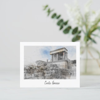Vintages Knossos Palace Postcard - Heraklion Feiertagspostkarte