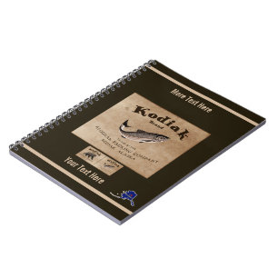 Vintages Kodiak-Lachs-Etikett (Fisch) Notizblock