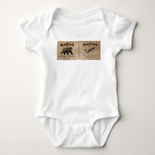 Vintages Kodiak-Lachs-Label Baby Strampler