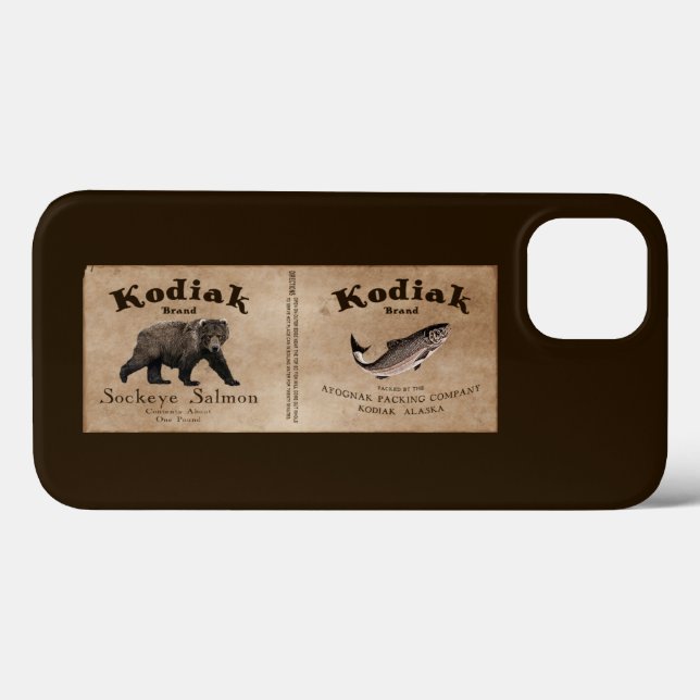 Vintages Kodiak-Lachs-Label Case-Mate iPhone Hülle (Rückseite (Horizontal))