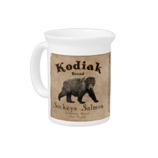 Vintages Kodiak-Lachs-Label Getränke Pitcher