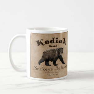 Vintages Kodiak-Lachs-Label Kaffeetasse