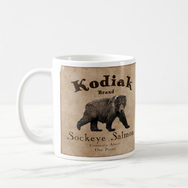 Vintages Kodiak-Lachs-Label Kaffeetasse (Links)