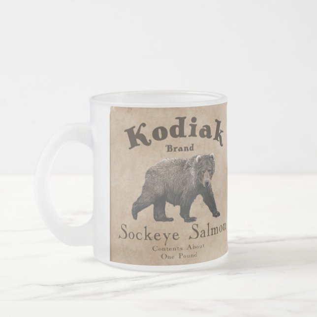 Vintages Kodiak-Lachs-Label Mattglastasse (Links)