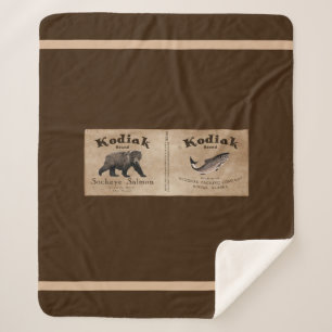 Vintages Kodiak-Lachs-Label Sherpadecke