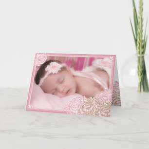 Vintages Kohl-Rosen-Foto danken Ihnen Dankeskarte