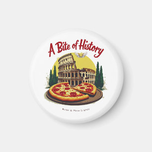 Vintages Kolosseum Rom & Neapolitanische Pizza Kun Magnet