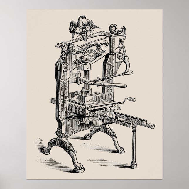 Vintages Kolumbianisches Briefpressenposter Poster (Vorne)