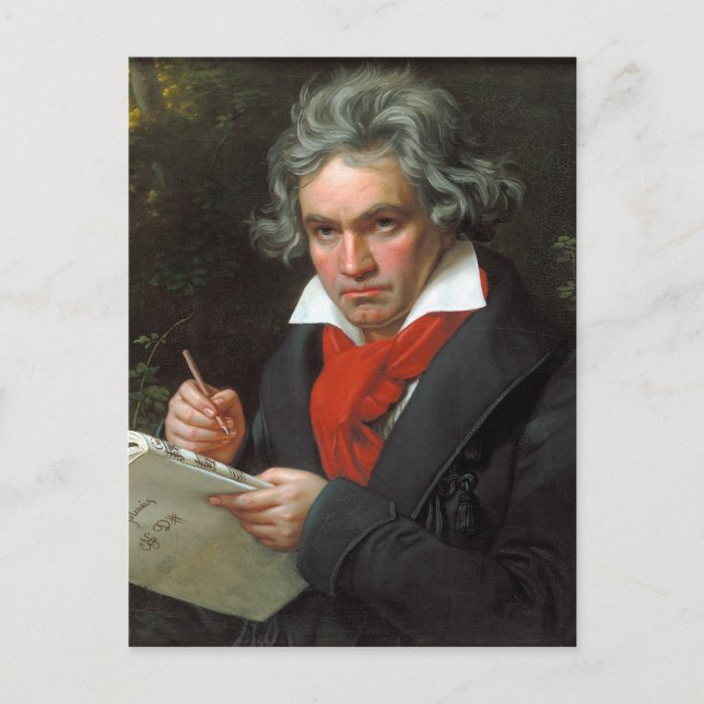 Vintages Komponistenportrait, Ludwig von Beethoven Postkarte (Vorderseite)