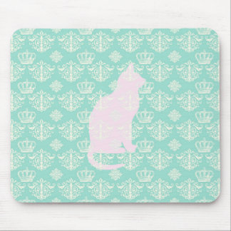 Vintages königliches aquamarines weißes mousepad