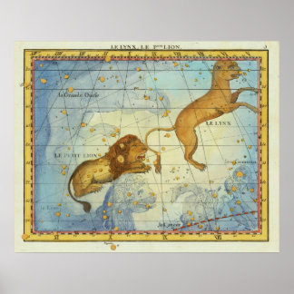 Vintages Konstellationsleo Poster