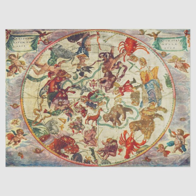 Vintages Konstellationspapier Seidenpapier (Vorderseite)