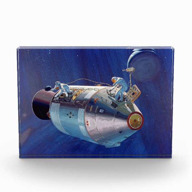 Vintages Konzept des Apollo-15-Befehlsmoduls Po Fotoblock (Vorderseite)