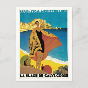 Vintages Korsika durch Reiseanzeige Postkarte