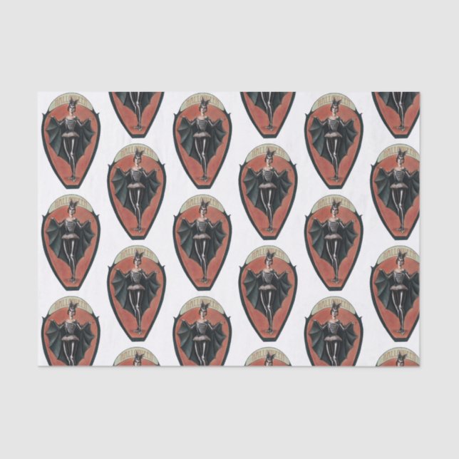 Vintages Kostümdamen-Party deckte Gewebe mit Seidenpapier (Vorderseite)