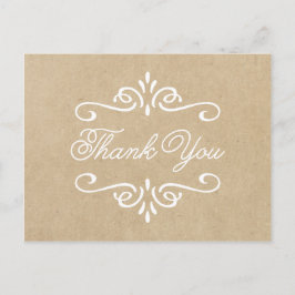 Vintages Kraftpapier | Abschluss Vielen Dank Postkarte