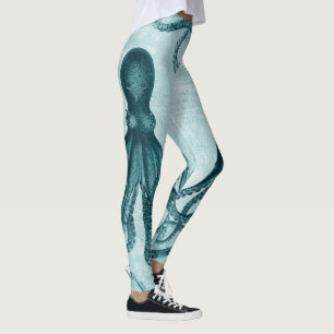 Vintages Kraken-Blau Leggings